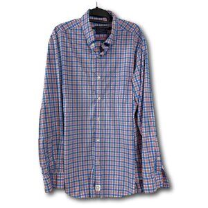 Vineyard Vines Performance Shirt Red Blue LS Classic Fit Murray L